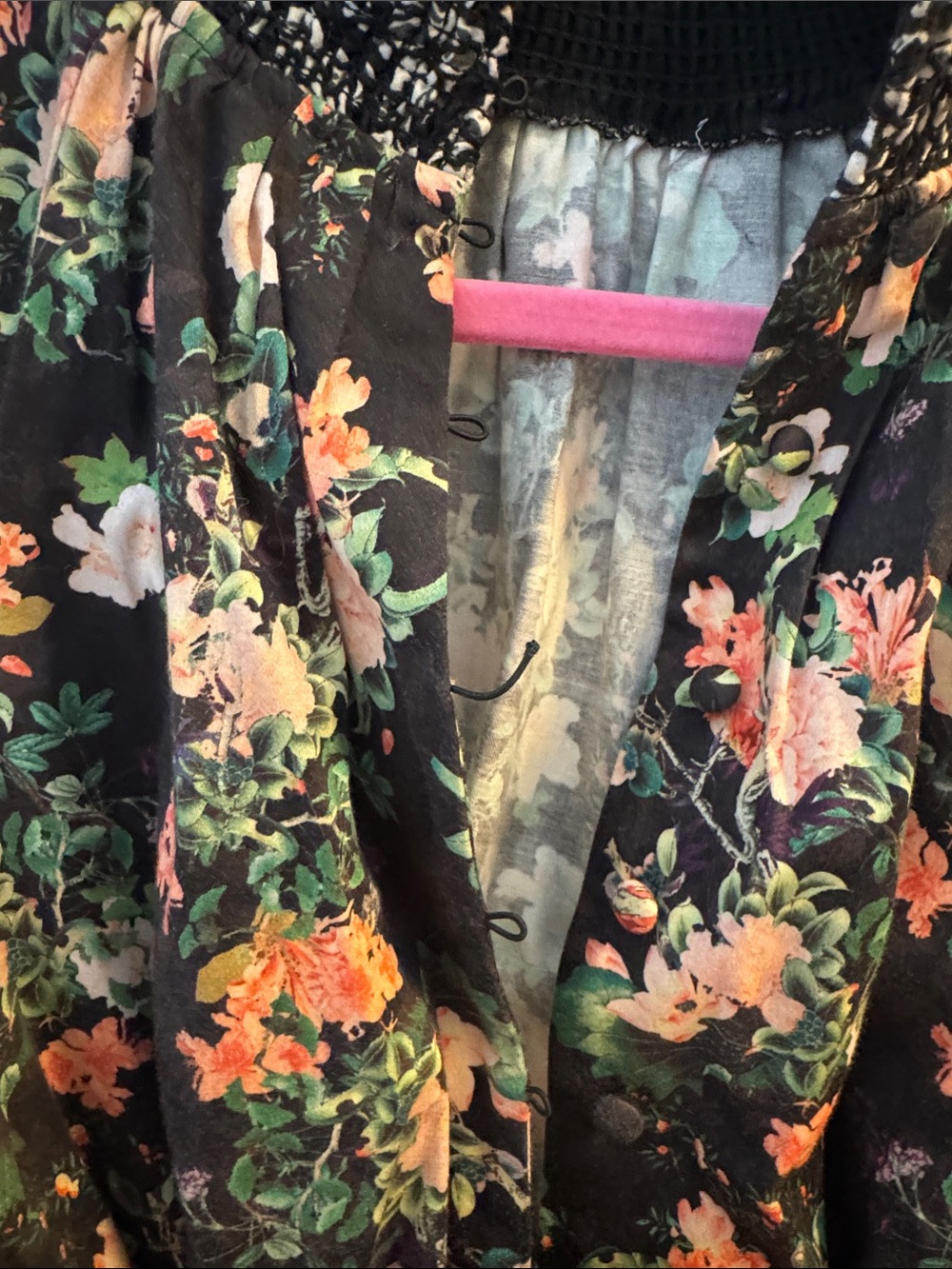 Alice + Olivia Black Floral Tie Waist Dress - Picture 2 of 4